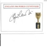 Jack Charlton signed small white card. Good Condition. All signed pieces come with a Certificate