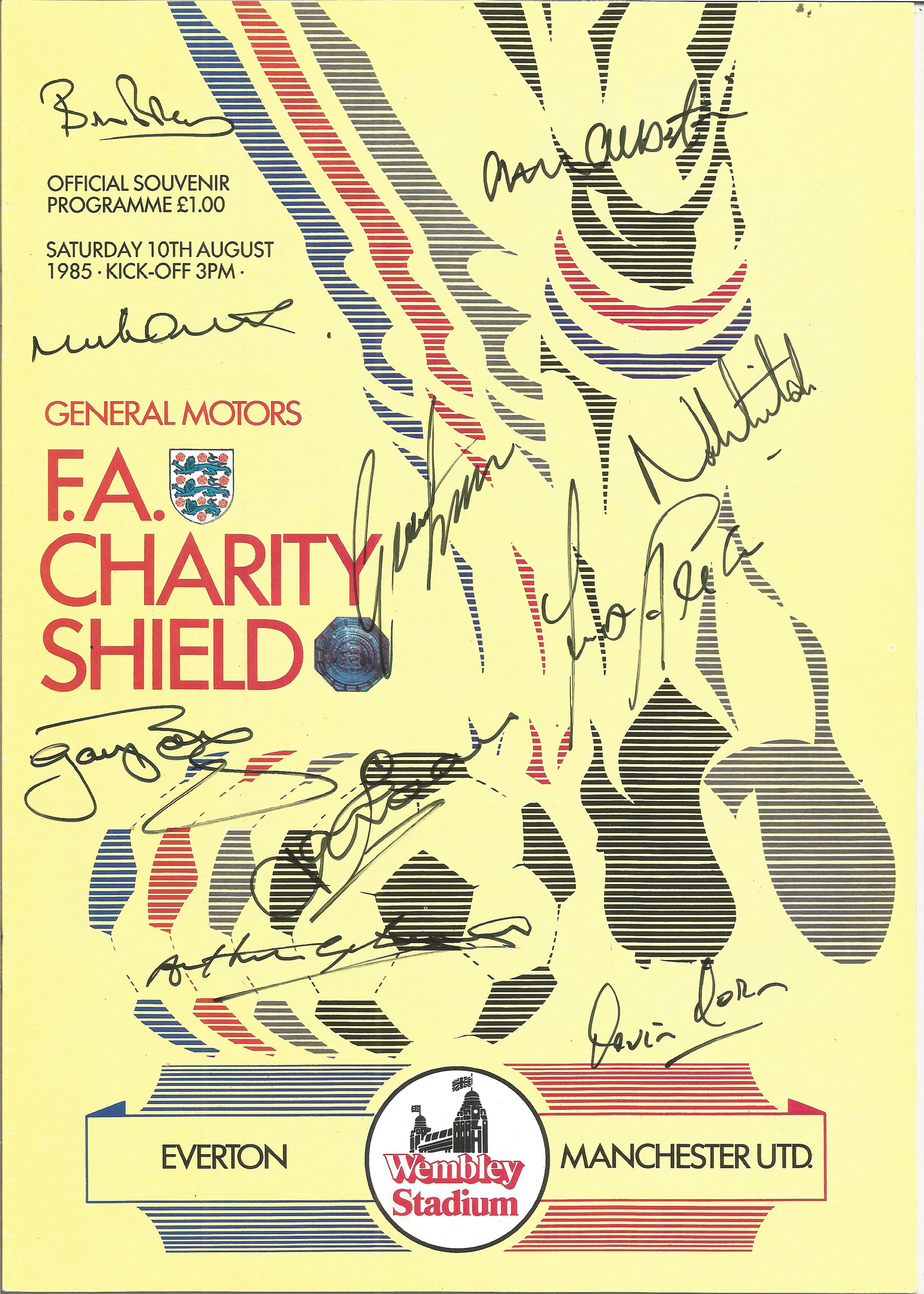 Football Autographed Manchester United Programme, A Superb A4 Size Issue For The 1985 Charity