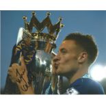 Jamie Vardy Signed Leicester City 8x10 Photo. Good Condition. All signed pieces come with a