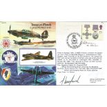 WW2 Battle of Britain pilot Air Cdre Mermagen 222 Sqn, Air Cdr J Thomson 111 sqn signed 50th ann BOB