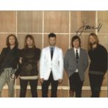 Maroon 5 signed 10 x 8 colour Group Photo Signed by P J Morton And James Valentine, from in person