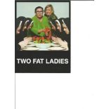 Clarissa Dickson Wright and Jennifer Paterson (Two fat ladies) signed 7x5 colour photo. Signed on