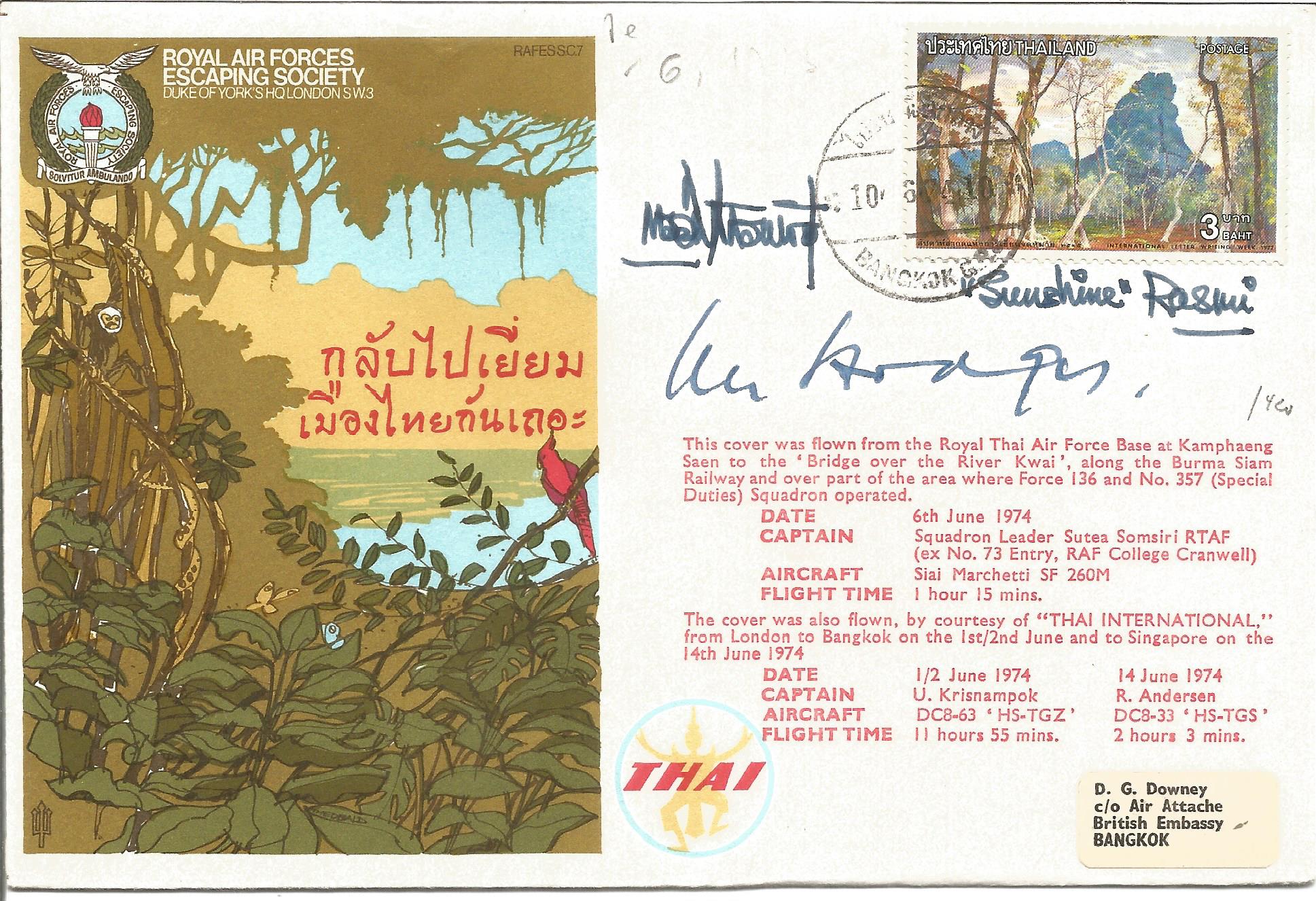 Royal Air Forces Escaping Society Escape From South East Asia signed RAF cover No 777 of 1260. Flown