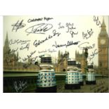 Multi signed Doctor Who 16x12colour Daleks photo. Signed by 23. Amongst signatures are Christopher