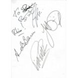 Status Quo signed tour flyer. Signed by 5. Good Condition. All signed pieces come with a Certificate