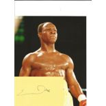 Chris Eubank Snr signed album page with 10x8 colour photo. Good Condition. All signed pieces come