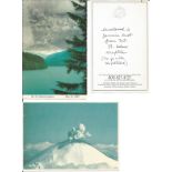 Postcard collection with genuine dust from St Helena eruption. Good Condition. All signed pieces