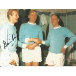 Autographed Denis Law Photo, A Superb Image Depicting Law And His Man United Team Mate Bobby