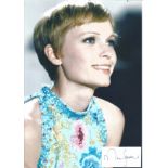 Mia Farrow signature piece with colour 12x8 unsigned photo. Good Condition. All signed pieces come