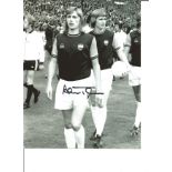 Alan Taylor 10x8 Signed black and white Photo Pictured Walking Out For West Ham Before The 1975 Fa