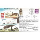 Lt Cdr Ben Rice DSM WW2 signed 50th ann Invasion of Norway JS50, 40, 1 cover. Flown and also