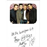 G4 18x12 signature piece includes colour photo and album page signed by all four band members