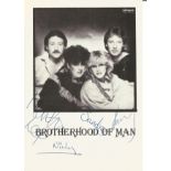 Brotherhood of Man signed 6x4 black and white photo. Good Condition. All autographs are genuine hand