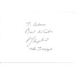 Pete Staples of The Troggs signed 6x4 white card. Dedicated. Good Condition. All autographs are
