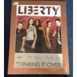 Liberty X large signed and mounted picture. Signed by all 5 Jessica Taylor, Kelli Young, Kevin Simm,