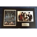 Nightwish signature piece mounted alongside colour photo. Approx overall size 24x15. Good Condition.