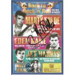 Marty Wilde, Eden Kane, Jet Harris and Roxy Wilde signed flyer. Good Condition. All autographs are