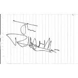 Johnny Rotten signed A5 lined notepaper paper. Good Condition. All autographs are genuine hand