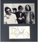 Supergrass 16x14 signature piece includes b/w photo and signed album page mounted to a high
