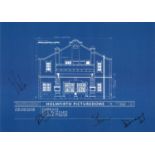 Embrace 16x12 Holmfirth Picturedome blueprint signed by all four members of the band. Good