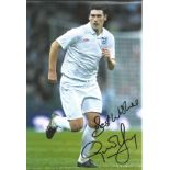 Gareth Barry 12x8 signed colour football photo pictured action for England. Gareth Barry (born 23