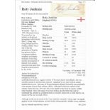 Cricket Roly Jenkins signed 4x2 vintage album page. Roly Jenkins 24 November 1918 - 22 July 1995 was