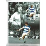 Stan Bowles 12x8 signed colour enhanced montage football photo pictured during his playing days with