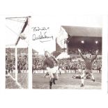 Football Alex Stepney 8x12 signed black and white photo pictured in action for Manchester United