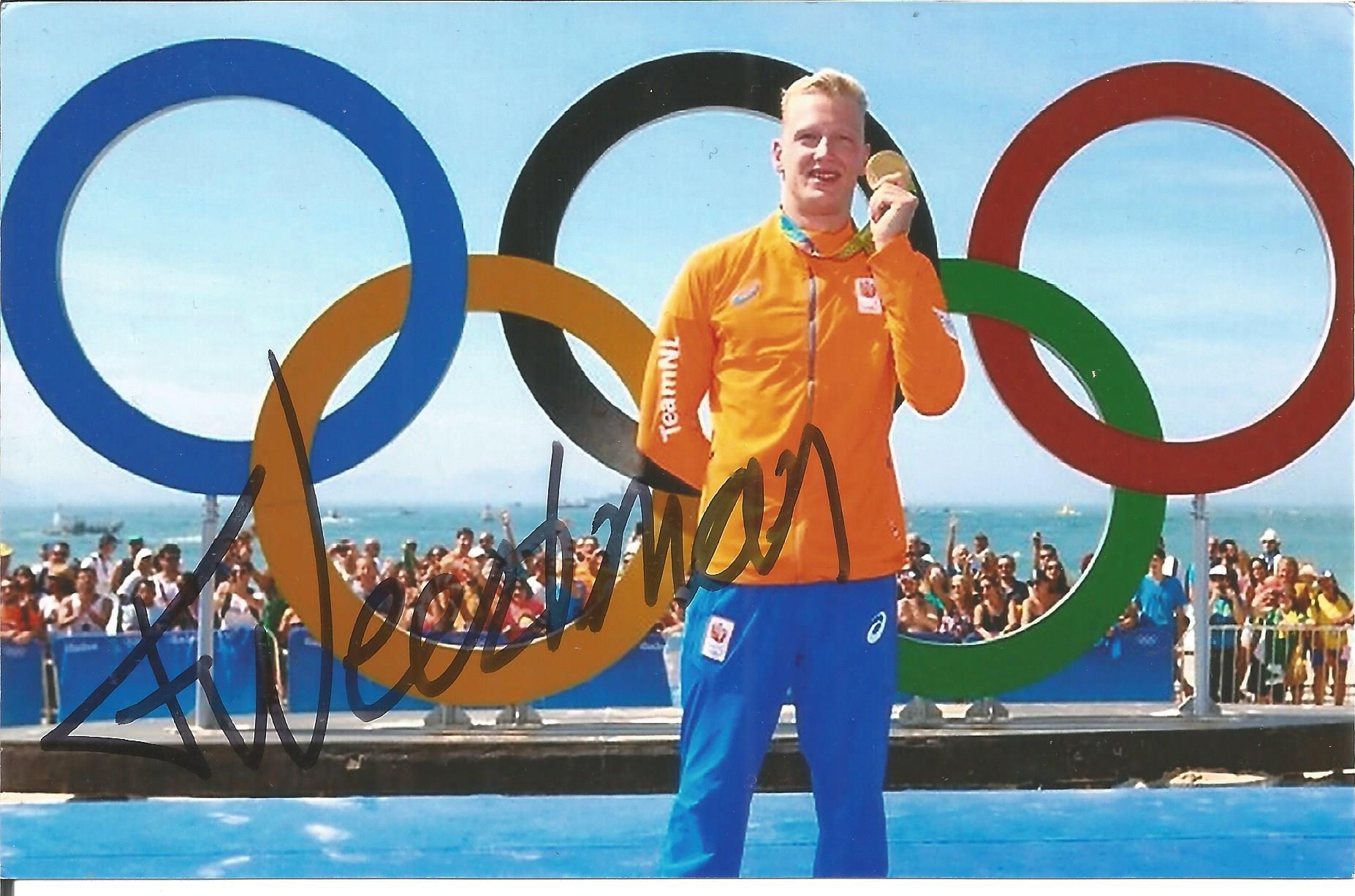 Olympics Ferry Weertman 6x4 signed colour of the Olympic gold medallist in the swimming 10km open