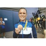 Olympics Mira Polkonen signed 6x4 colour photo of the Olympic bronze medallist in the boxing