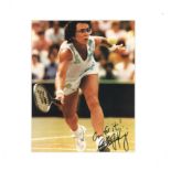Tennis Billie Jean King signed 12x10 mounted colour photo. Billie Jean King née Moffitt; born