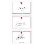 Lot of Football Autographed MAN UNITED home-made crested cards, superb neat cards, 20 in total