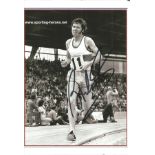 Olympics Brendan Foster signed 6x4 black and white photo of bronze medallist in athletics 10, 000