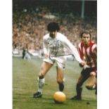 Football Peter Lorimer 10x8 signed colour pictured in action for Leeds United. Good Condition. All