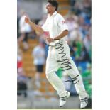 Cricket Sajid Mahmood 12x8 signed colour photo pictured playing for England. Sajid Iqbal Mahmood