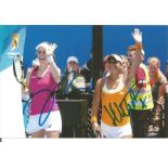 Tennis Joanna Konta and Heather Watson signed 6x4 colour photo of the British number one and two