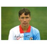Football Mike Duxbury 16x12 signed colour photo pictured during his time with Blackburn Rovers. Good