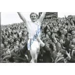 Football Francis Lee 8x12 signed b/w photo pictured celebrating while playing for Manchester City.