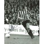 Frank Clarke 10x8 signed b/w football photo pictured in action for Newcastle United. Good Condition.
