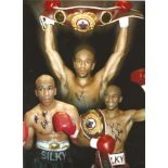 Boxing Paul Silky Jones 12x8 signed colour montage photo. Paul Silky Jones born 19 November 1966