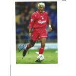 Abel Xavier 10x8 signed colour football photo pictured in action for Liverpool. Good Condition.