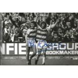 Football Stan Bowles 8x12 signed b/w photo picture celebrating while playing for QPR. Good