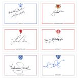Lot of Football Autographed home-made club crested cards, superb neat cards, 50 in total including