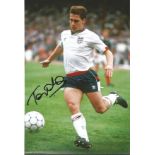 Football Tony Cottee 12x8 signed colour photo pictured in action for England. Good Condition. All