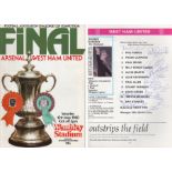 Football Autographed 1980 FA Cup Final programme - West Ham United v Arsenal, signed to the team