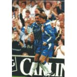 Gus Poyet 12x8 signed colour football photo pictured while playing for Chelsea. Gustavo Augusto "