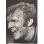 Football Bobby Moore and Sir Alf Ramsey signed 7x5 Black and White magazine photo picturing the