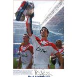 Rugby League Paul Sculthorpe 18x13 signed colour photo complete with career bio of the St Helens and