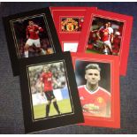 Football Manchester United collection 5, 16x12 mounted photos and signature pieces from United