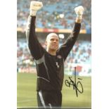 Football Brad Friedel 12x8 signed colour photo pictured celebrating while playing for the USA.